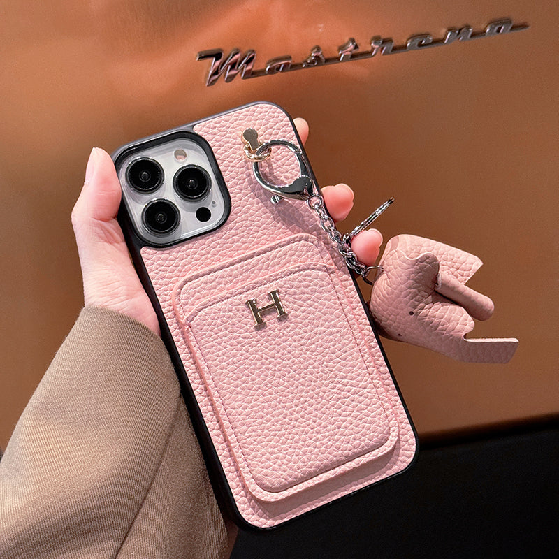 H カードホルダー レザー ペンダント iPhone ケース