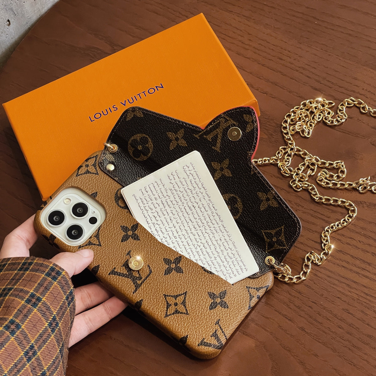 高級クロスボディカードホルダーiPhoneケース