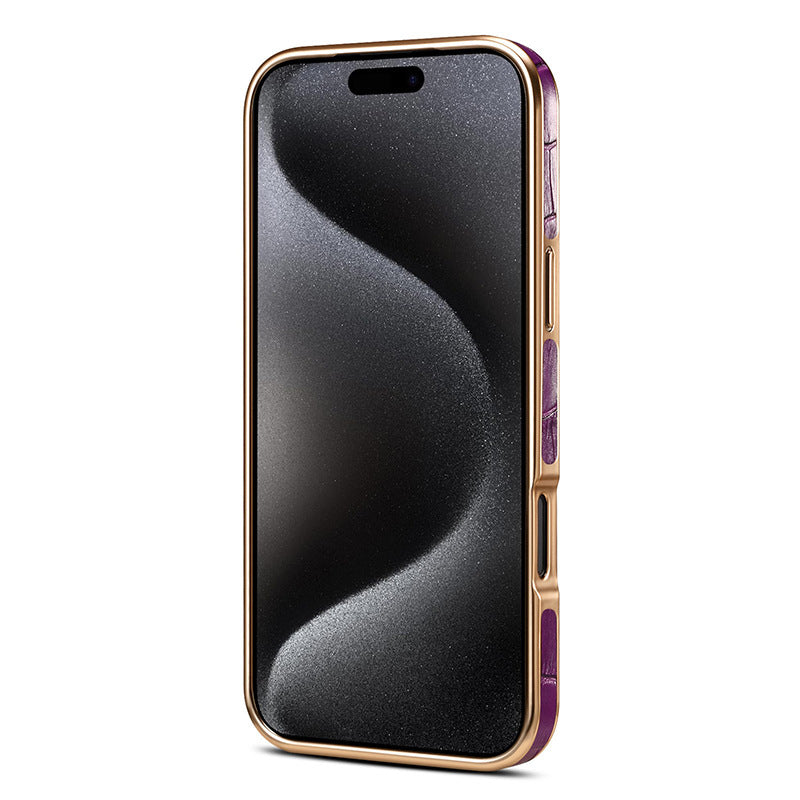 IPhoneケース用クロコ型押しレザーケース