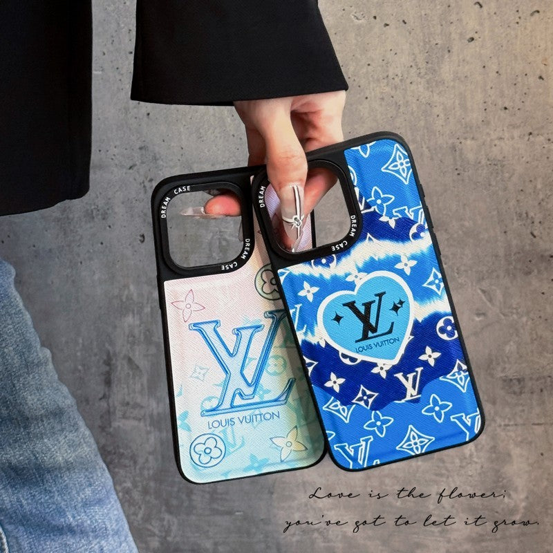 Luxe blauw lederen iPhone-hoesje