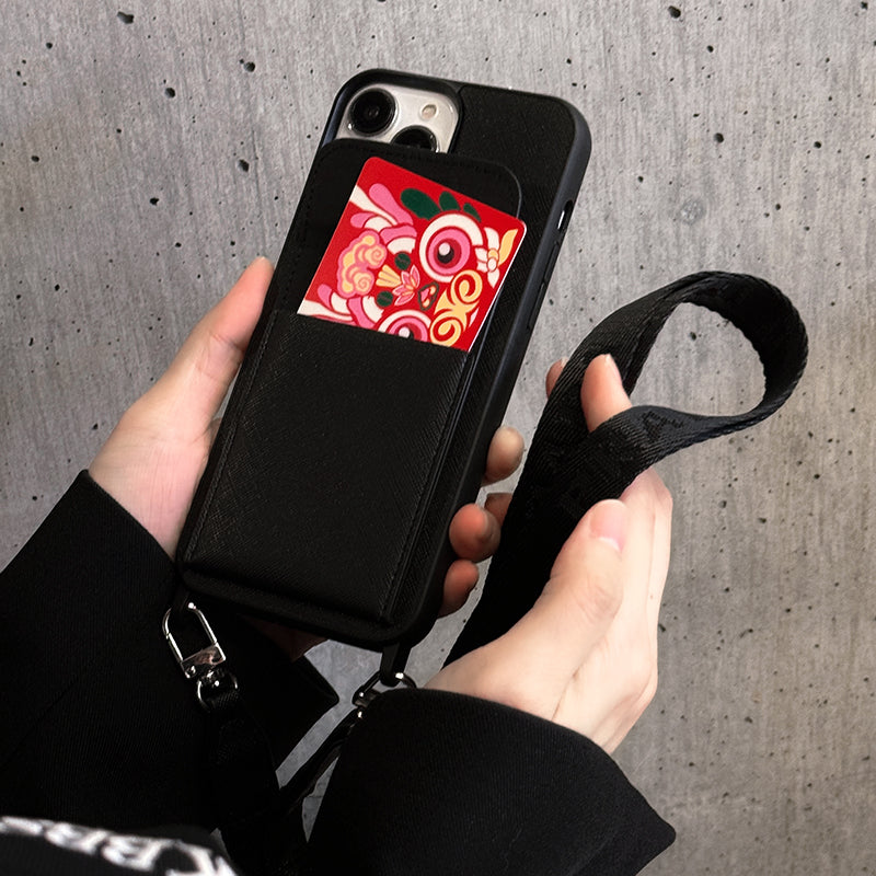 ラグジュアリーなクロスボディレザーiPhoneケース