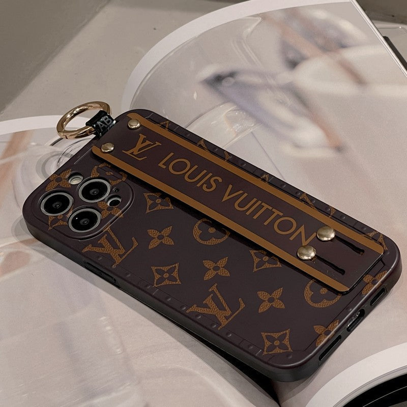 Luksuzna rjava torbica za iPhone z zapestnico