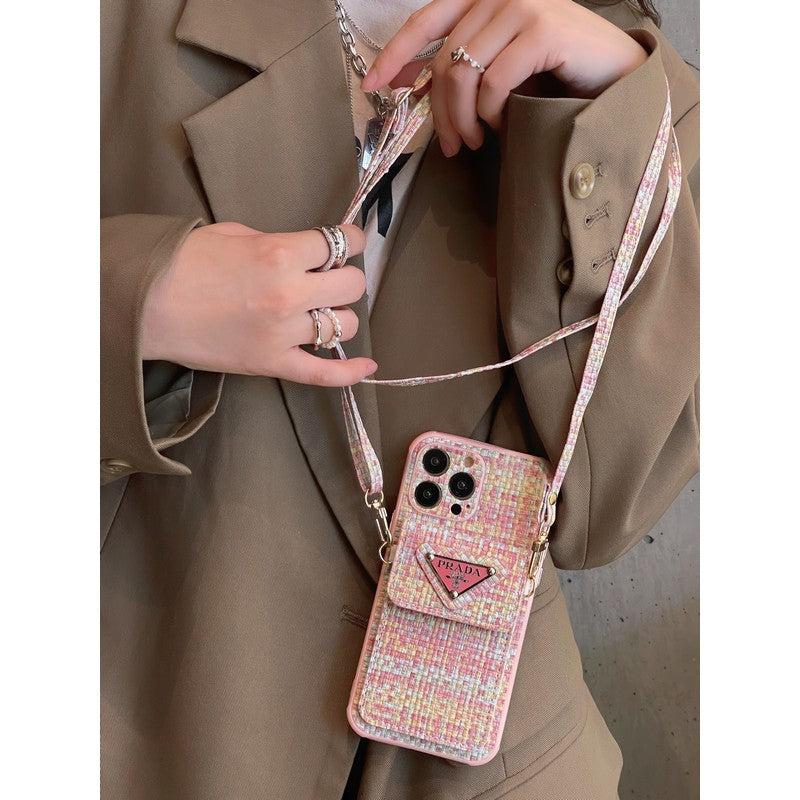Étui pour iPhone à bandoulière pour sac à cartes de luxe