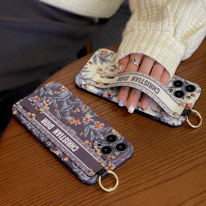 ファッション パープル & ホワイト リストバンド iPhone ケース