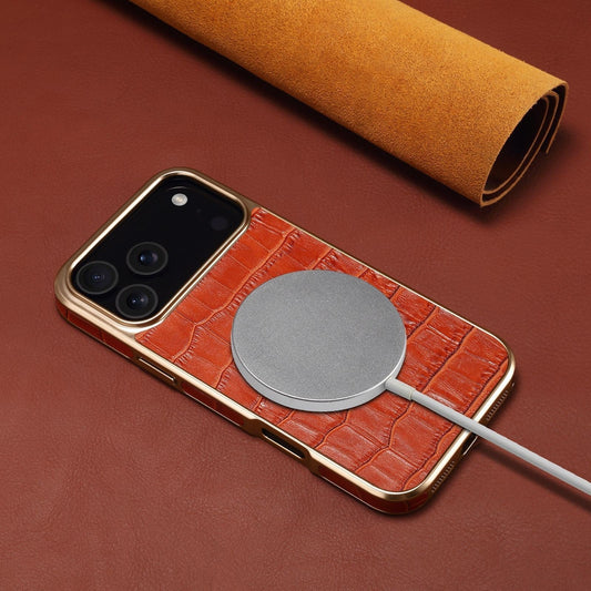 IPhoneケース用クロコ型押しレザーケース