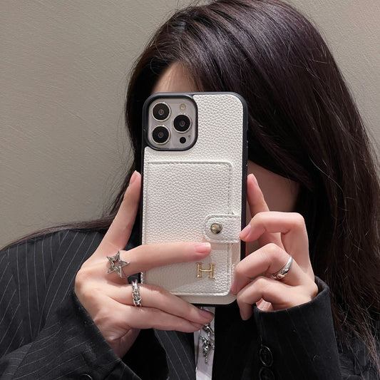 H レザー カードホルダー iPhone ケース