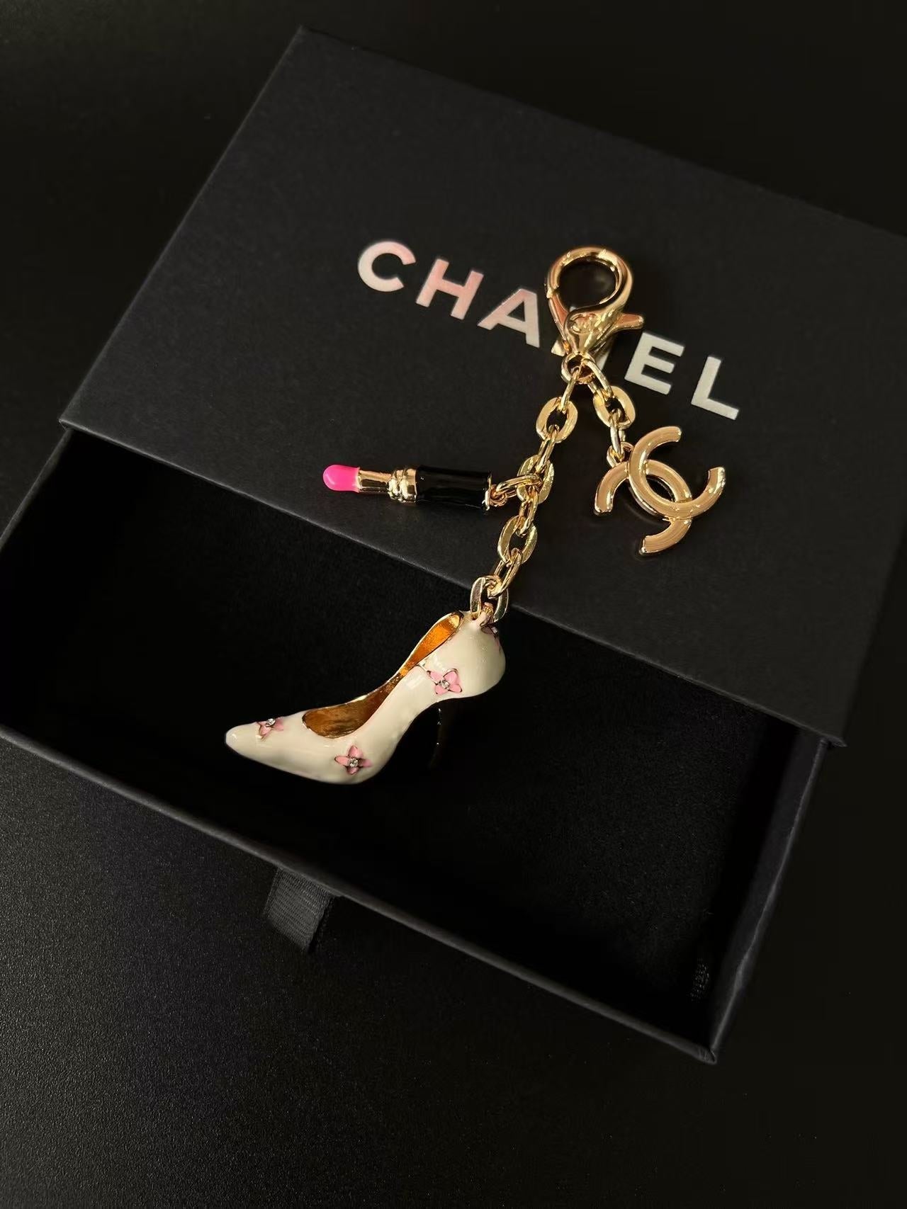 Luxury High Heel & Lipstick Bag Charm Keychain