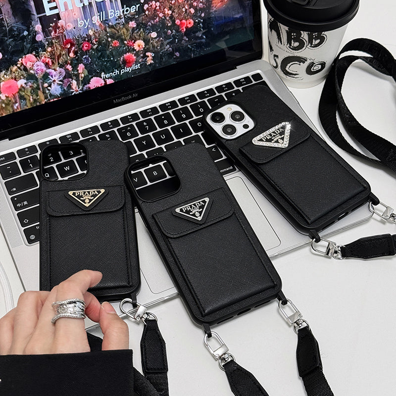 ラグジュアリーなクロスボディレザーiPhoneケース