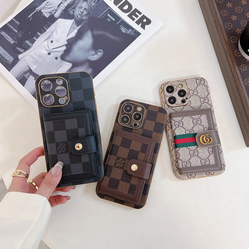 ラグジュアリーなクラシックカラーのカードバッグiPhoneケース