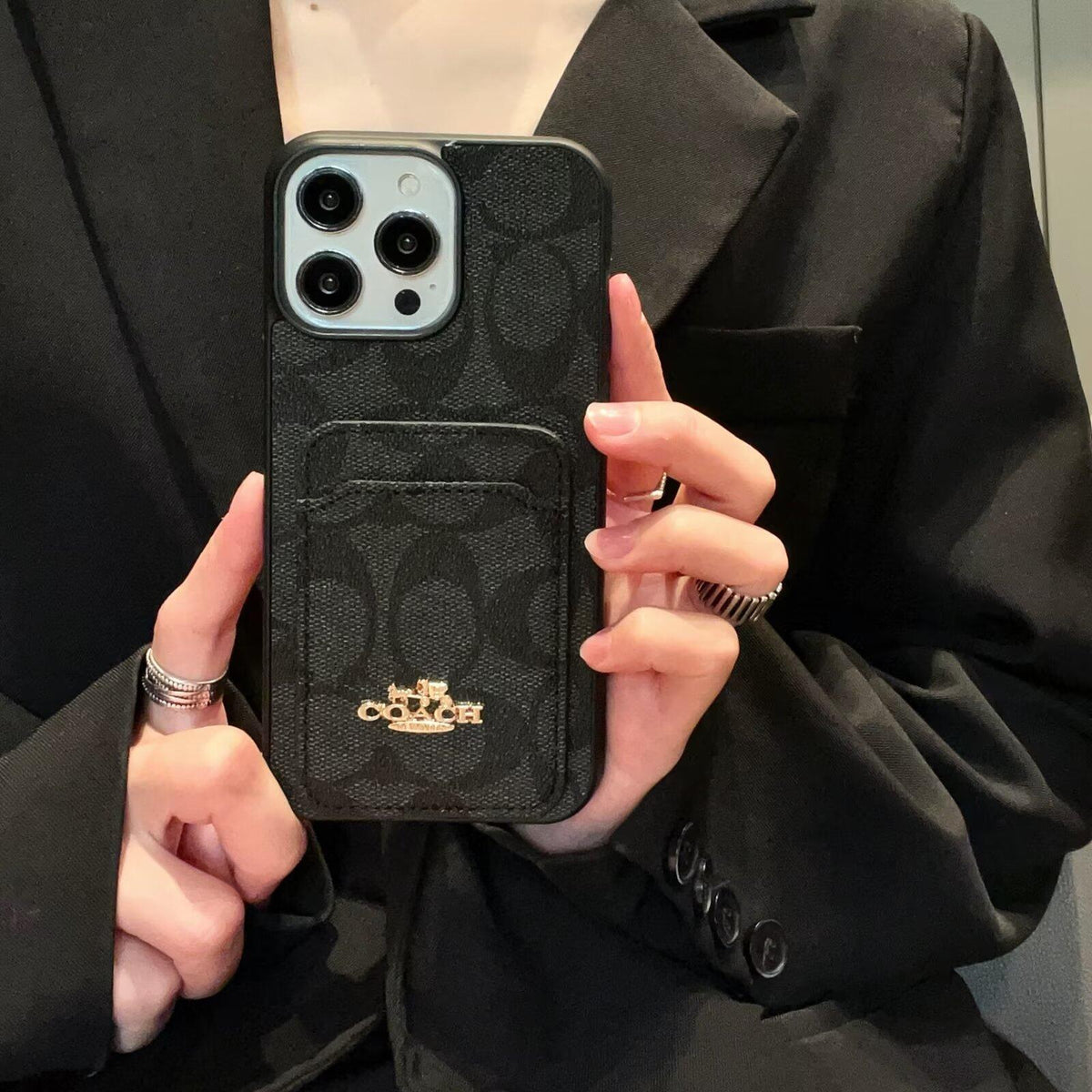 クラシック カードバッグ レザー iPhone ケース