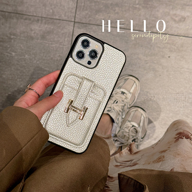 H カードホルダー レザー iPhone ケース