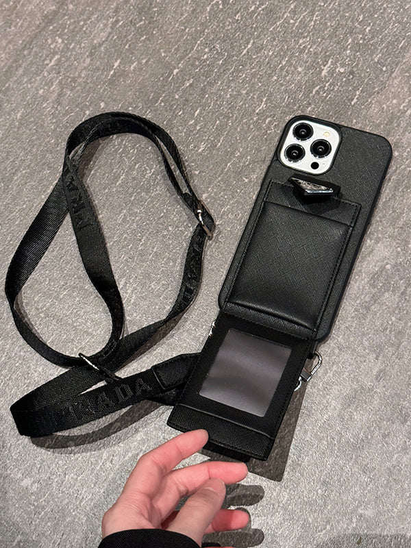 ラグジュアリーなクロスボディレザーiPhoneケース