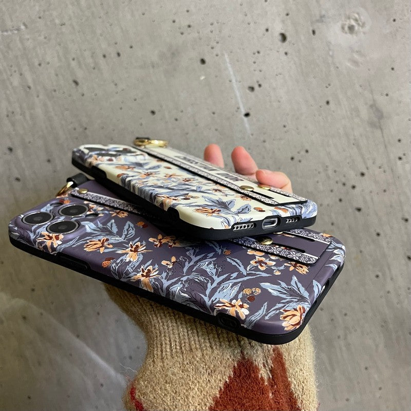 ファッション パープル & ホワイト リストバンド iPhone ケース