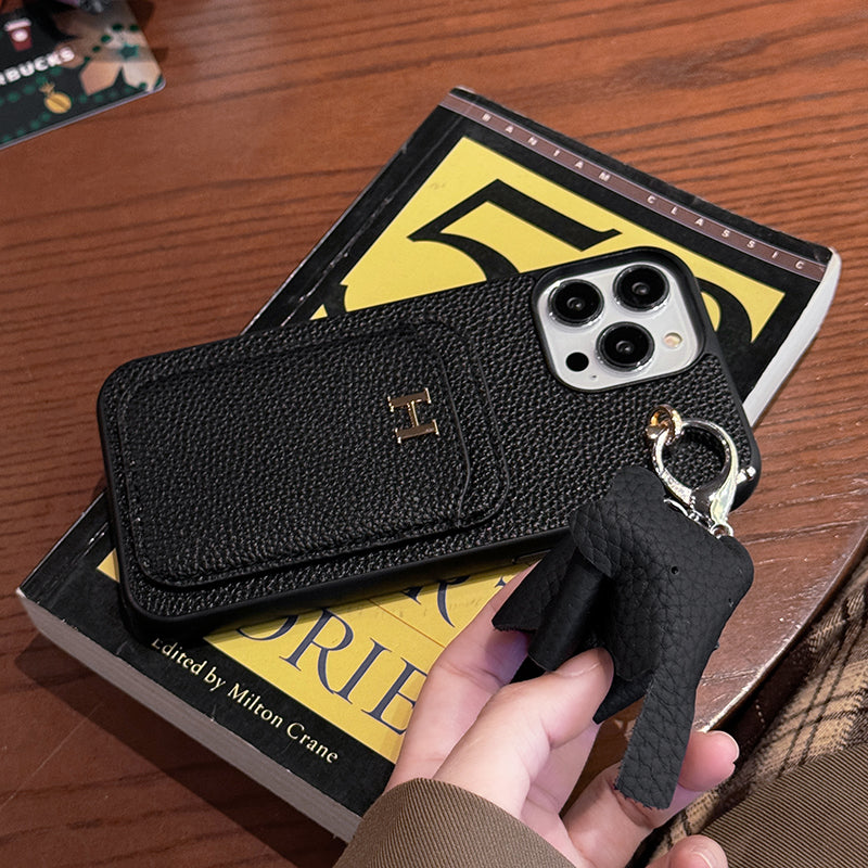 H カードホルダー レザー ペンダント iPhone ケース