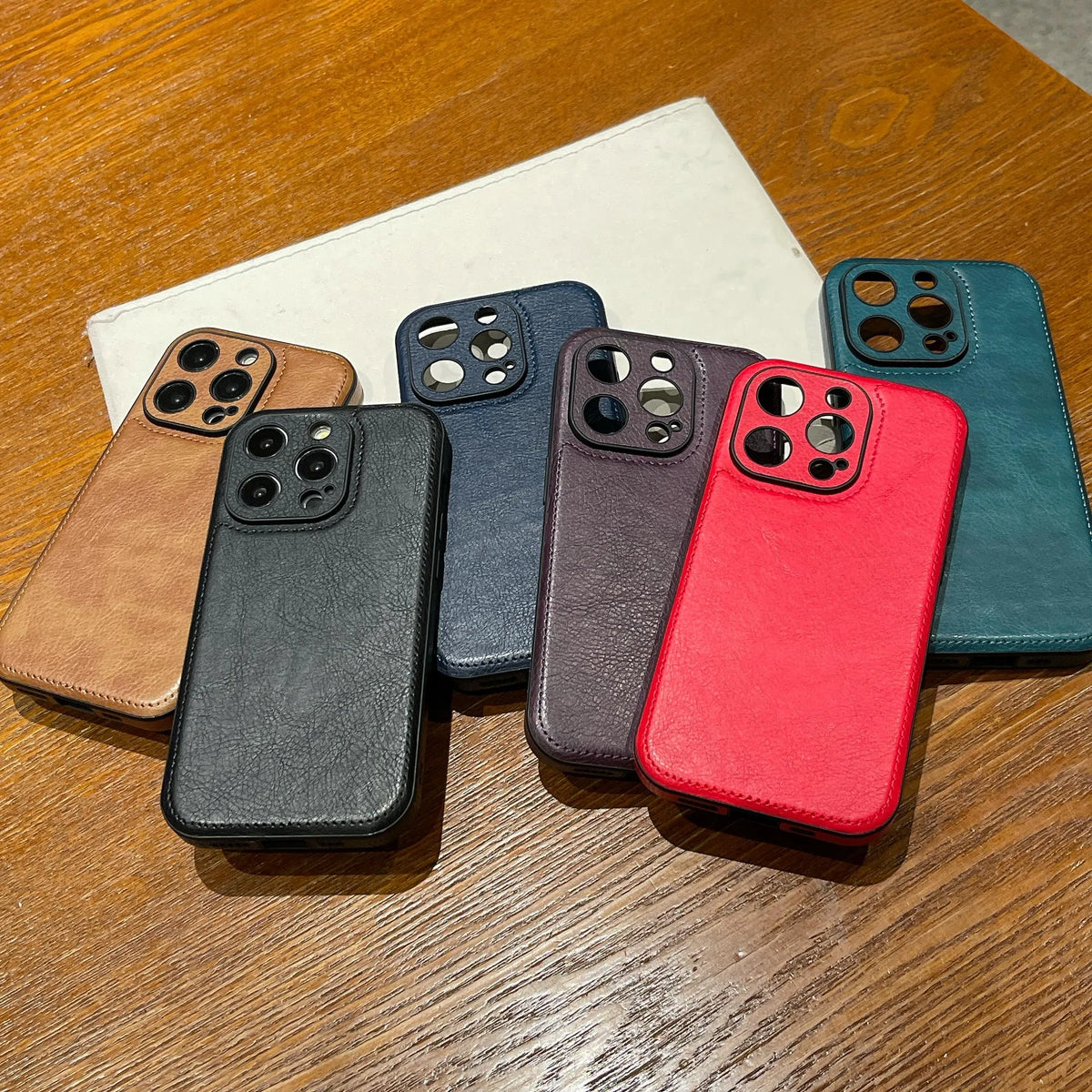 Husă pentru iPhone din piele vintage premium – Husă de protecție rezistentă la șocuri la atingere moale