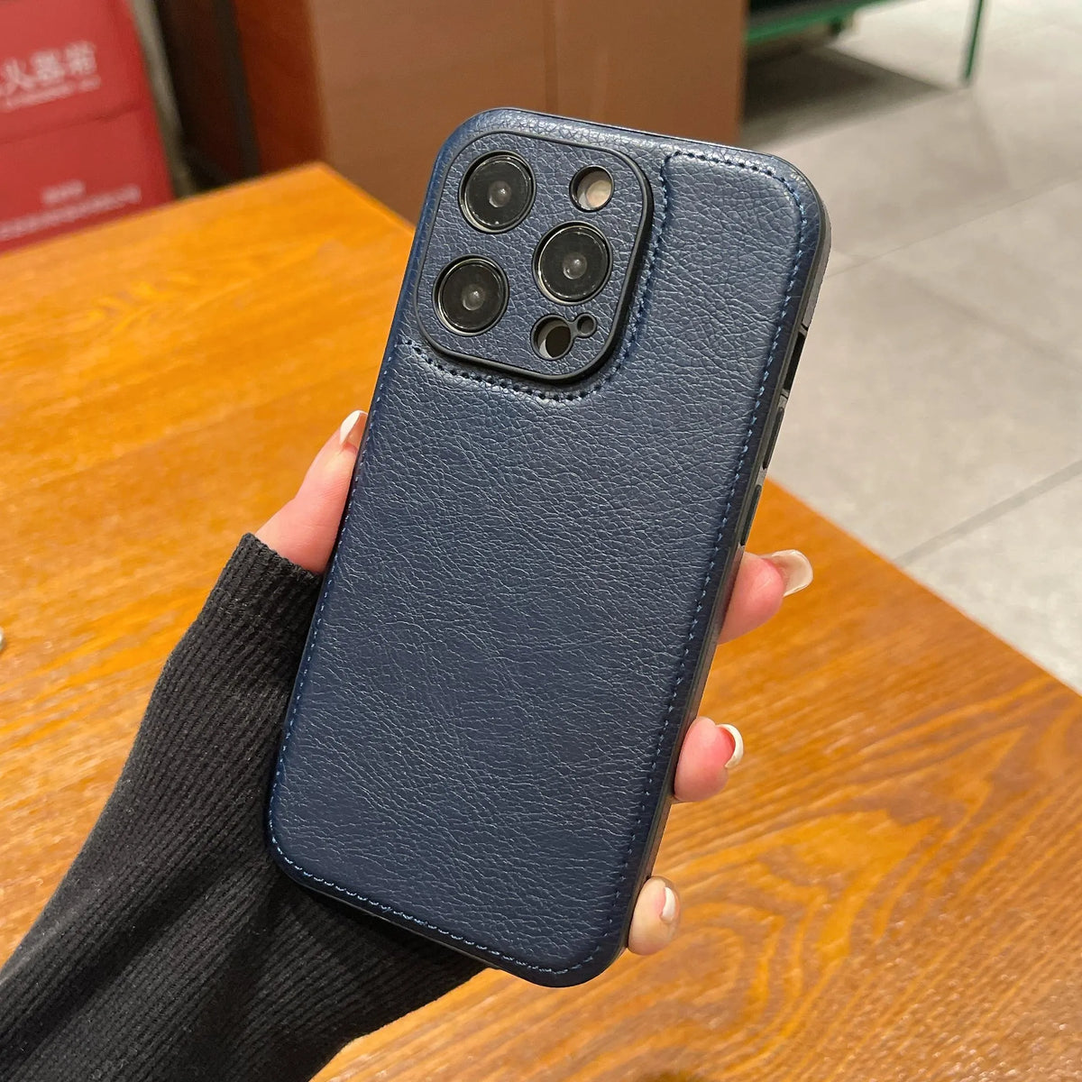 Husă pentru iPhone din piele vintage premium – Husă de protecție rezistentă la șocuri la atingere moale