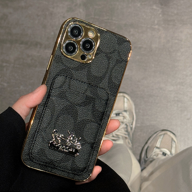 クラシック カードバッグ レザー iPhone ケース