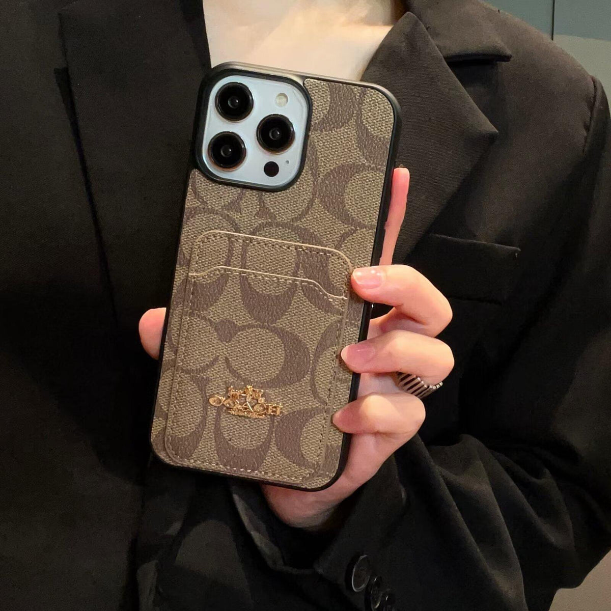 クラシック カードバッグ レザー iPhone ケース