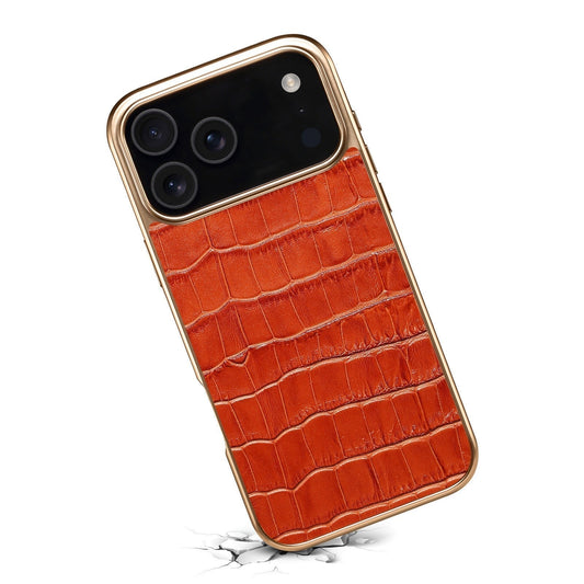 IPhoneケース用クロコ型押しレザーケース