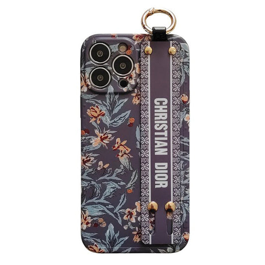 ファッション パープル & ホワイト リストバンド iPhone ケース