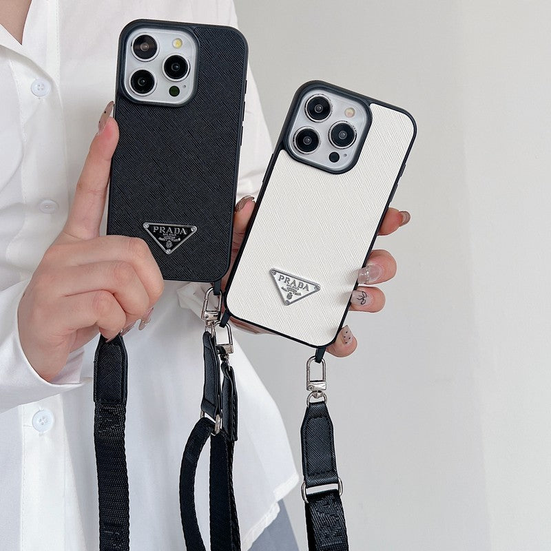 ラグジュアリーなクロスボディレザーiPhoneケース