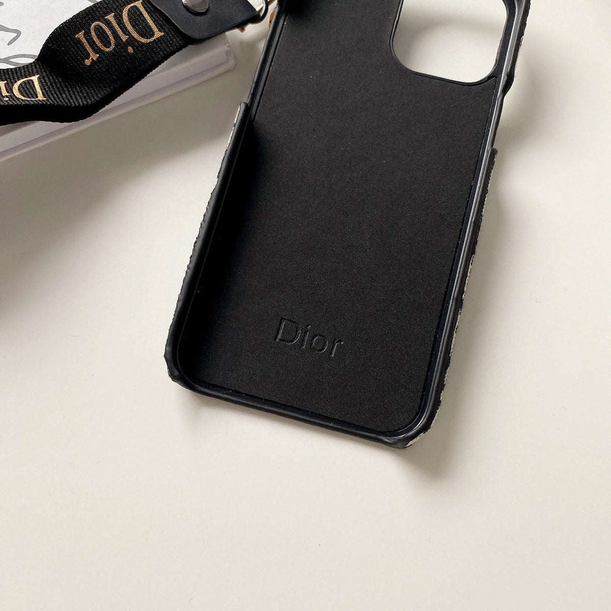 ファッション iPhone ケース ストラップ付き ブラック-GS240315