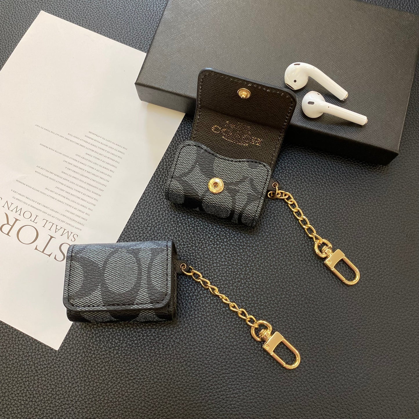 Luxuriöse klassische AirPods-Hüllen der 3. Generation, Schwarz-YH240425