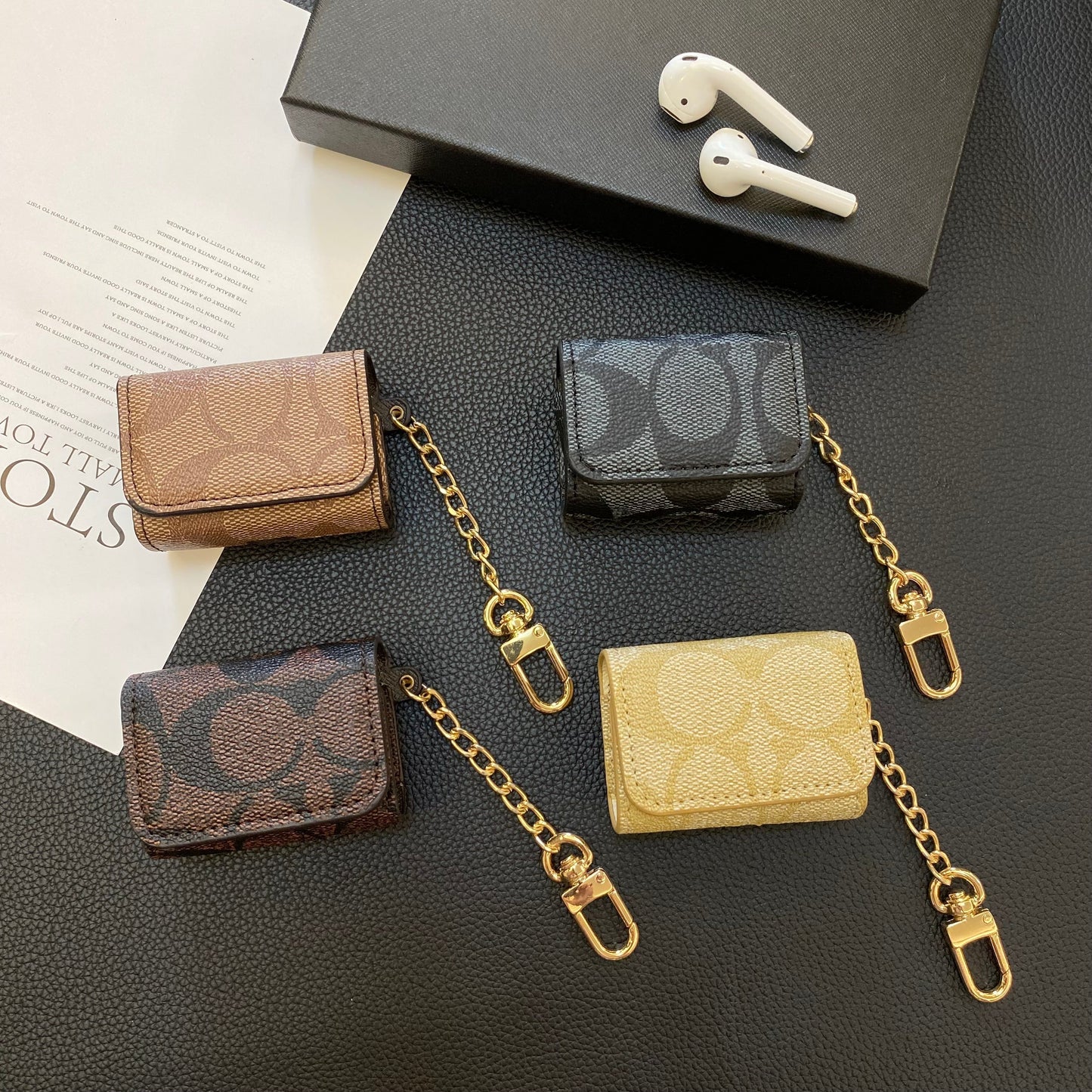 Luksus klassiske AirPods Pro Cases Mørkebrun-YH240425