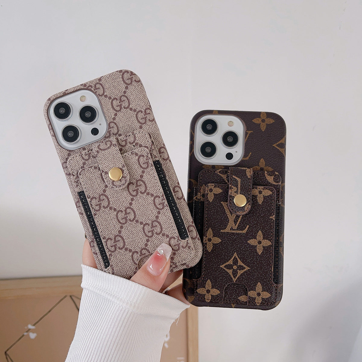 Premium kortholder iPhone-deksel