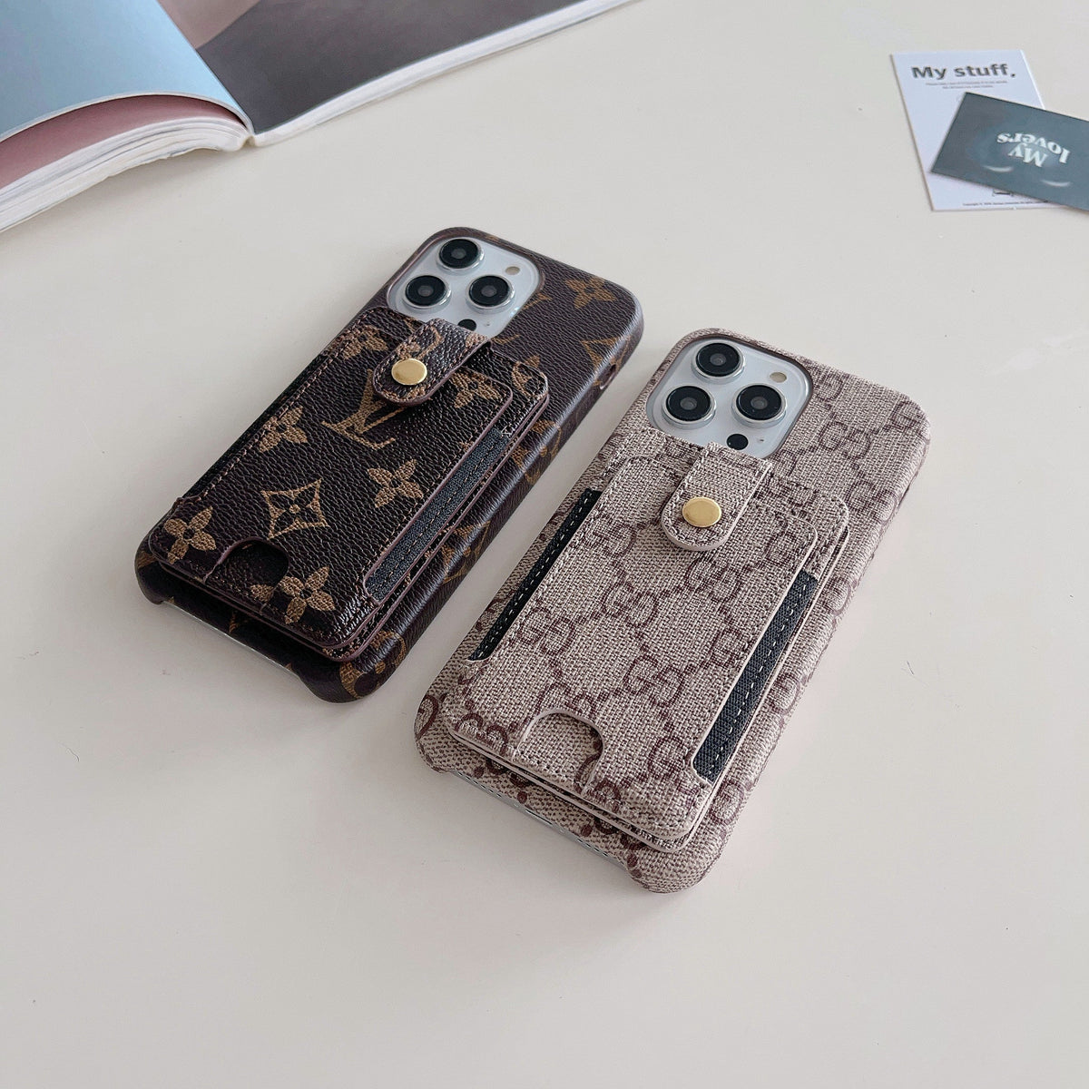 Premium kortholder iPhone-deksel