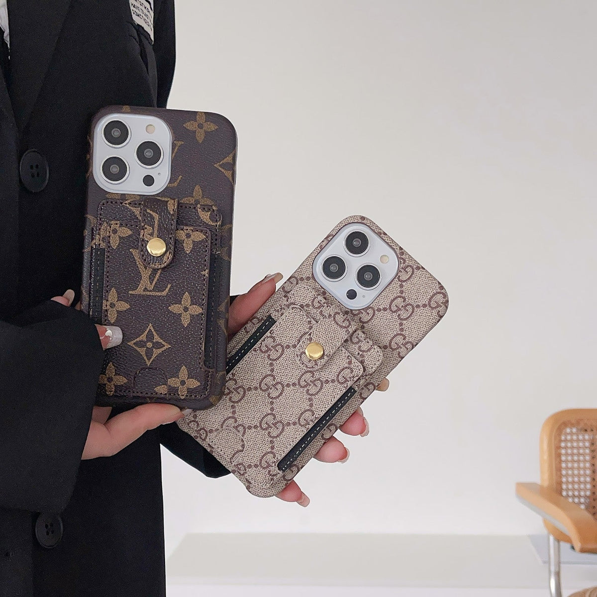 Premium kortholder iPhone-deksel