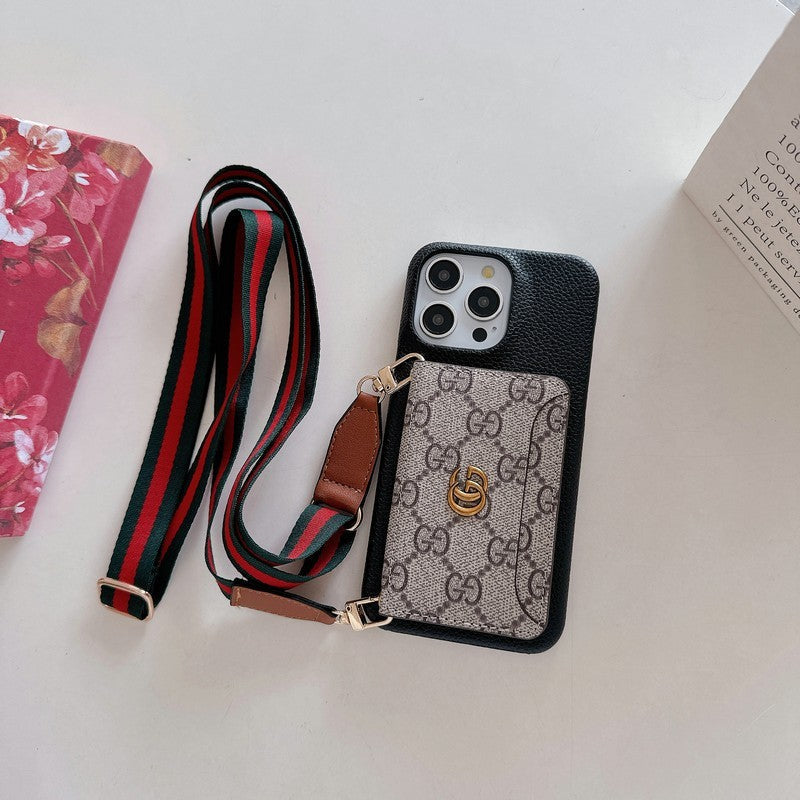 Premium Card Bag Crossbody Klassiek iPhone-hoesje