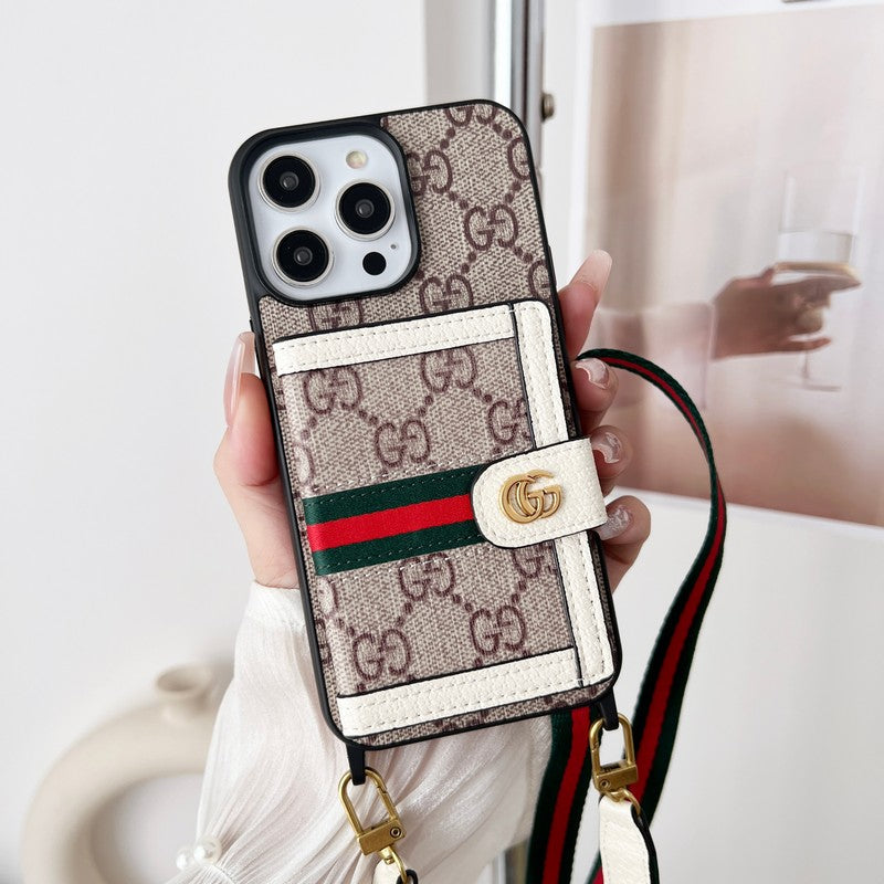 プレミアムカードバッグチェーンクラシックiPhoneケース