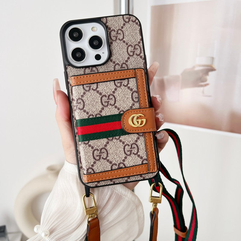 プレミアムカードバッグチェーンクラシックiPhoneケース
