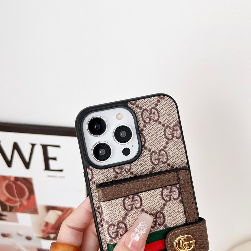 プレミアムカードバッグチェーンクラシックiPhoneケース