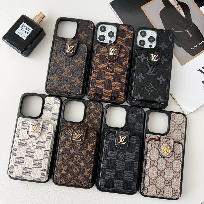 Luksuzna črno & bela torba za kartice, ovitek za iPhone