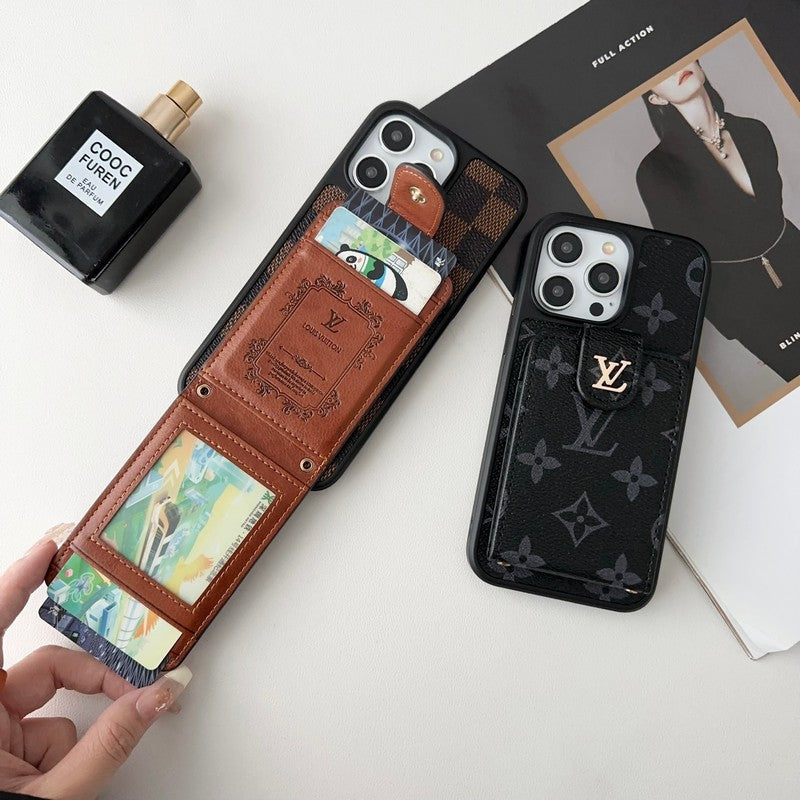 Luksuzna črno & bela torba za kartice, ovitek za iPhone