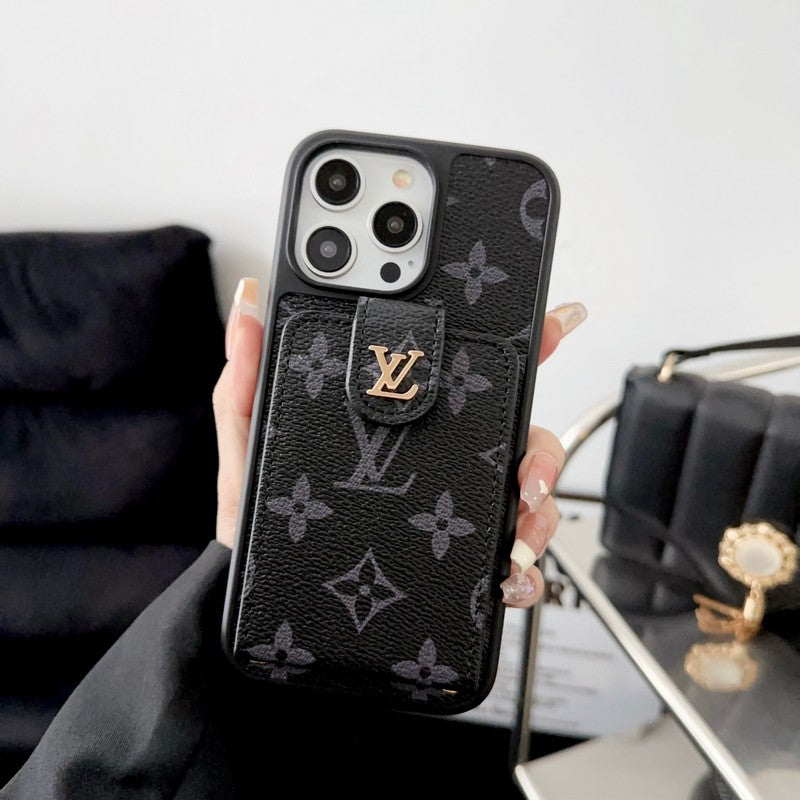 Luksuzna črno & bela torba za kartice, ovitek za iPhone