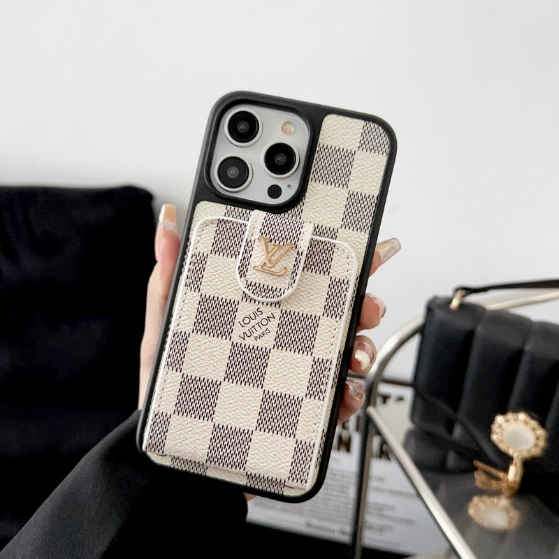 Luksuzna črno & bela torba za kartice, ovitek za iPhone