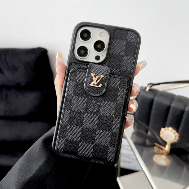 Luksuzna črno & bela torba za kartice, ovitek za iPhone