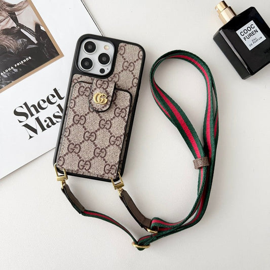 Premium Card Bag Crossbody Chain iPhone-hoesje