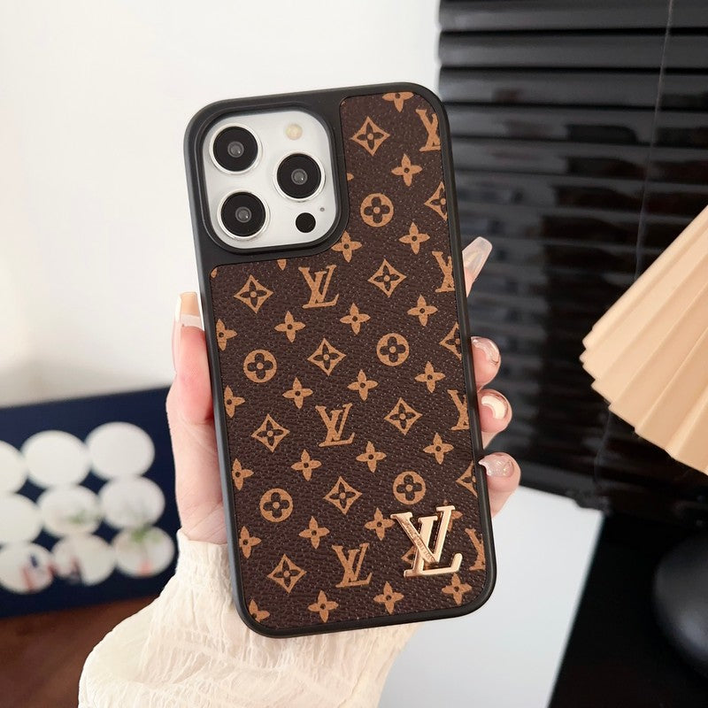 ラグジュアリークラシックブラウンiPhoneケース