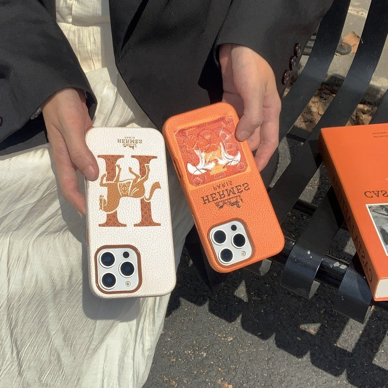 クラシックレザーiPhoneケース