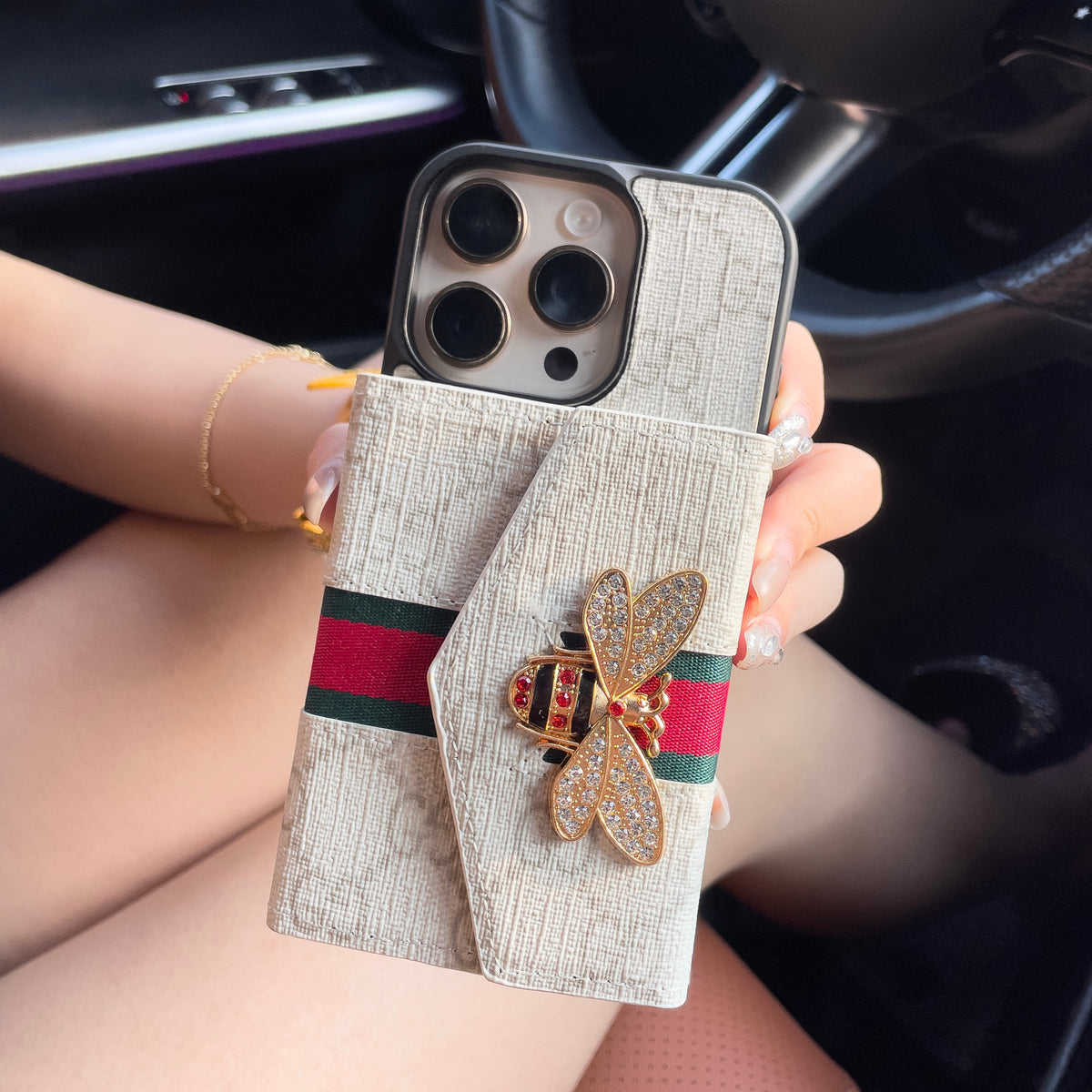 Capa crossbody premium avançada para iPhone com suporte para cartão & Alça de ombro