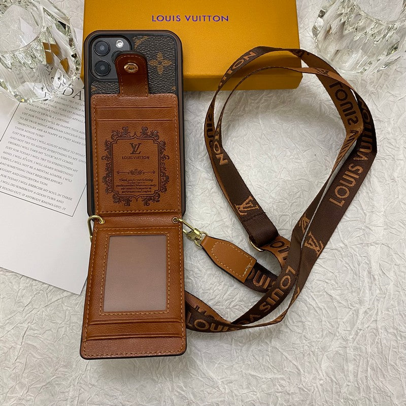 高級カードバッグチェーンiPhoneケース