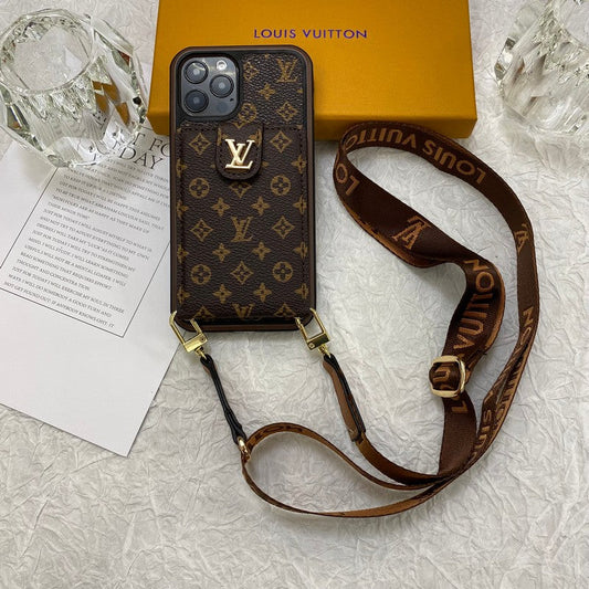 Luksuzna torbica za kartice z verižico, etui za iPhone