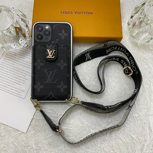 Luksuzna torbica za kartice z verižico, etui za iPhone