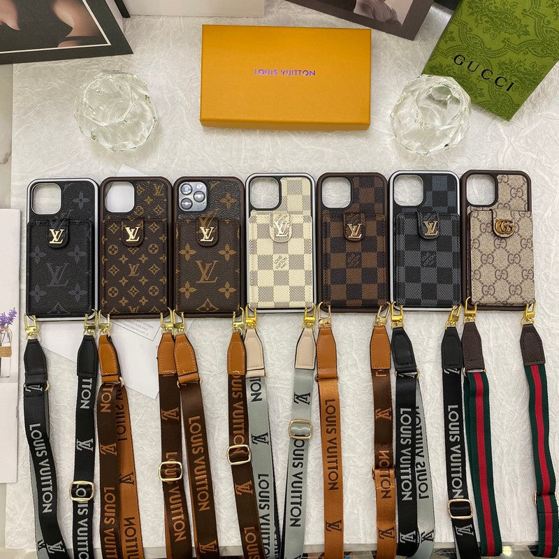高級カードバッグチェーンiPhoneケース