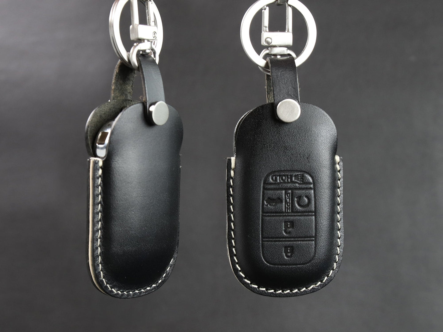 Funda de cuero para llave de coche para llavero Honda [2-4/5/7]