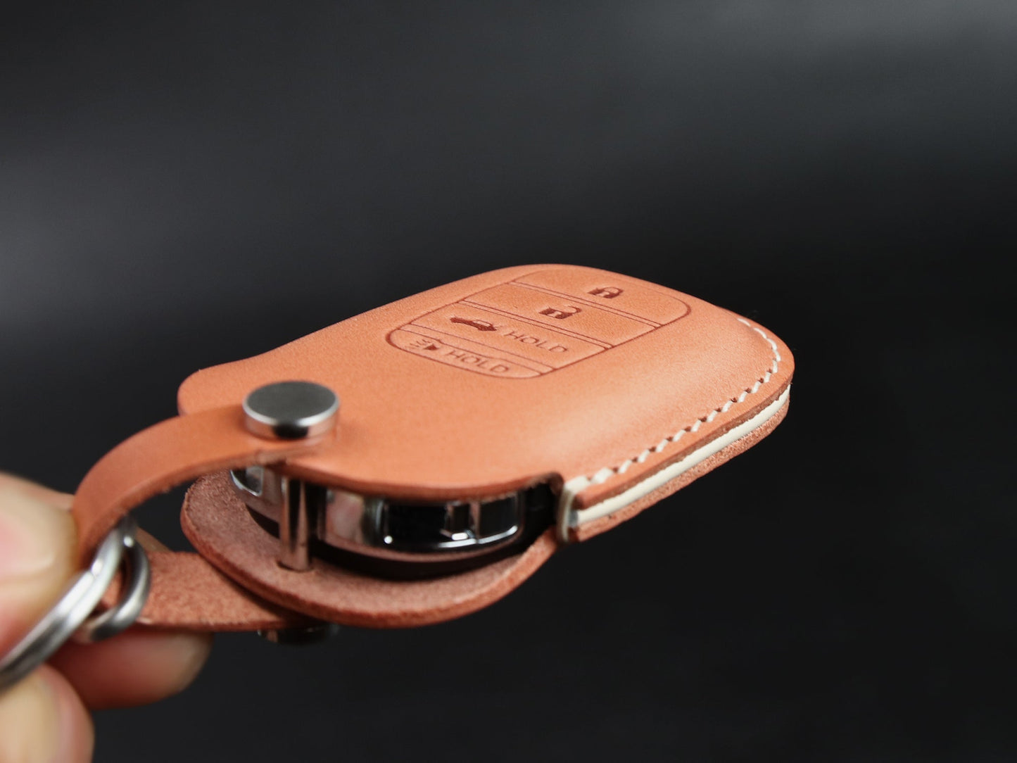 Funda de cuero para llave de coche para llavero Honda [2-4/5/7]